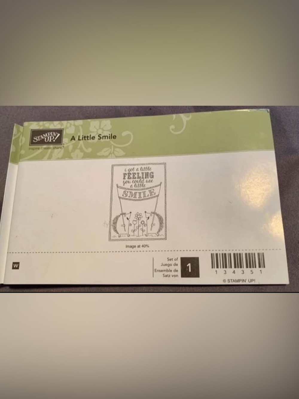 Stampin' Up! "A Little Smile" Hedgehogs Rubber Stamp